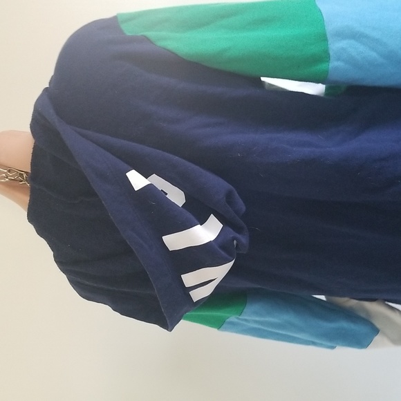 VICTORIA'S SECRET PINK zip front hoodie jacket | green, blue, white - Picture 4 of 5